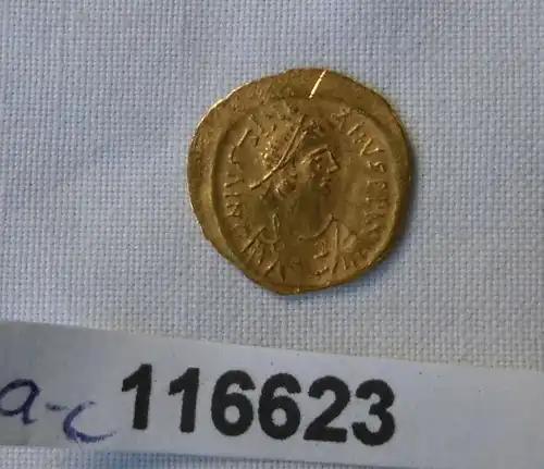 Tremissis Gold Münze Justinian I. Byzanz Konstantinopel 527-565 n.Chr. (116623)