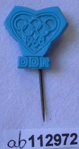 Blaue DDR Anstecknadel Olympische Spiele Olympiade 1968 (112972)