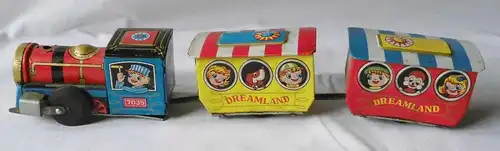 Altes mechanisches Blechspielzeug Zug Dreamland Mad in Japan um 1960 (112793)