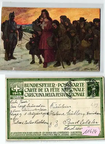 11424 Ganzsachen Ak Bundesfeier Schweiz 1.August 1915