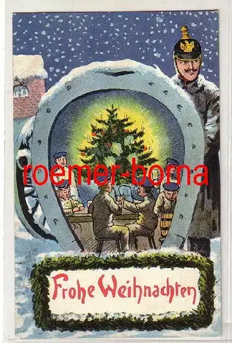 81258 patriotische Ak Frohe Weihnachten Soldaten Hufeisen Kanone 1916