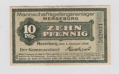 10 Pfennig Banknote Mannschaftsgefangenenlager Merseburg 1.1.1916 (117612)