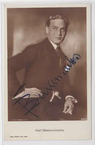 82038 Autograph Karte Deutscher Schauspieler Karl Beckersachs um 1935