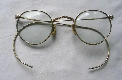 Schöne alte vergoldete Brille um 1930 (113521)