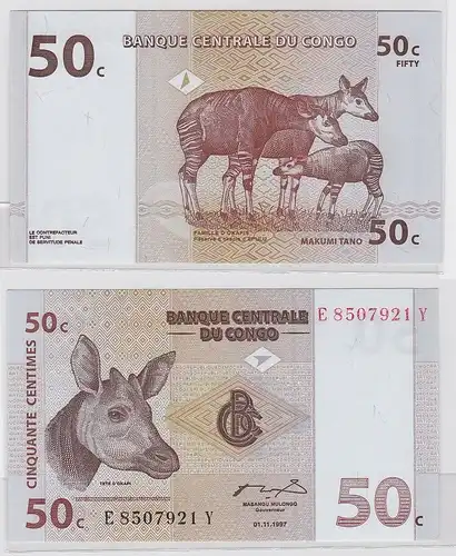 50 Centimes Banknote Banque Centrale du Congo 1997 (123341)