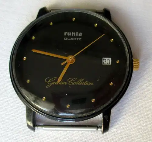 Ruhla Quartz Uhr DDR Rarität Unisex Uhr, Sammleruhr Golden Collection (113806)