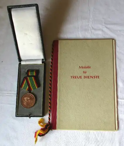 DDR NVA Medaille Für Treue Dienste Bronze Stasi + Urkunde Mielke 1957 (123120)