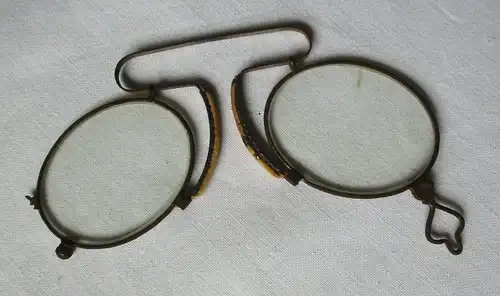 Antiker Kneifer / Zwicker Nasenbrille Klemm-Federbügel um 1900 (101227)