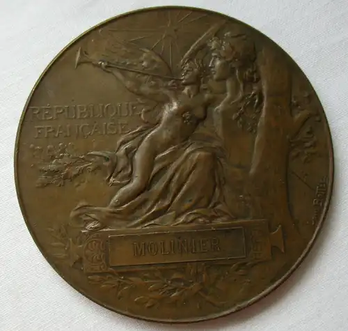 Seltene Bronze Medaille Weltausstellung Paris 1889 Lovis Bottée (112320)