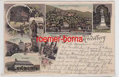 85096 Ak Lithografie Gruss aus Heidelberg Universität usw. 1900