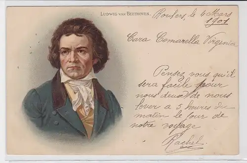 87271 Künstler AK Ludwig van Beethoven Portrait 1901
