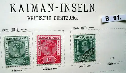 Kleine Briefmarkensammlung Kaiman Inseln Cayman Islands ab 1900