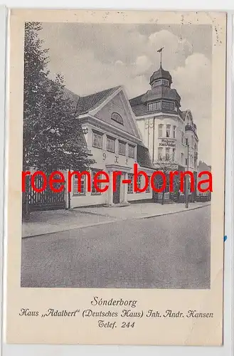 86225 Ak Sonderborg Sønderborg Dänemark Haus "Adalbert" (Deutsches Haus) 1930