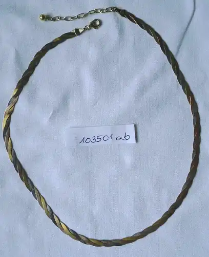 Wunderbare flache Halskette 333er Gold Tricolour (103501)