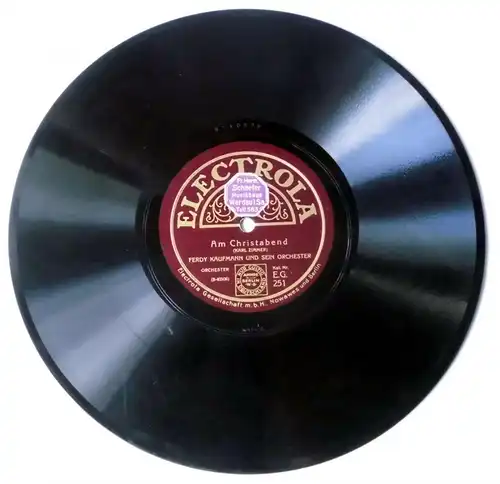 119918 Schellackplatte Electrola "Weihnachtsglocken" + "Am Christabend" um 1930