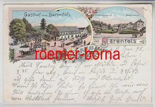 77928 Ak Lithografie Gruss aus Bärenfels Gasthof zum Bärenfels 1898