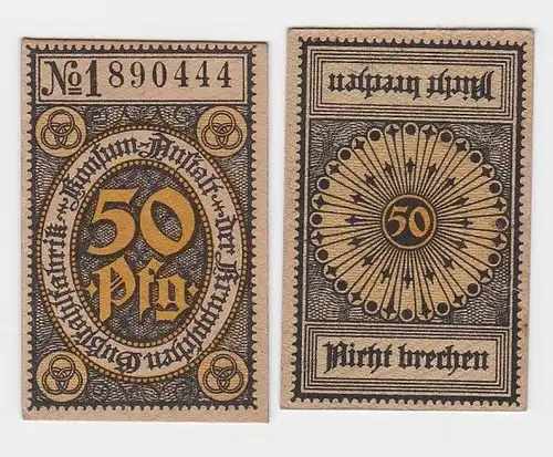 50 Pfennig Banknote Notgeld Kruppsche Gußstahlfabrik Konsum Anstalt (121674)