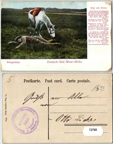 72793 Ak Deutsch-Süd-West-Afrika Kriegsbilder um 1907