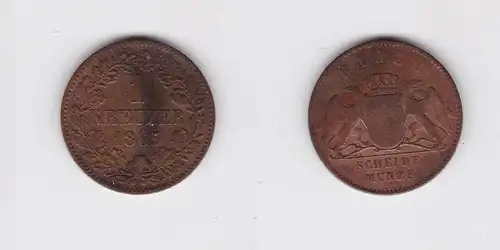 1 Kreuzer Bronze Münze Baden 1865 (124401)