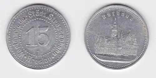 15 Pfennig Aluminium Wertmarke der städt. Straßenbahn Breslau (122877)