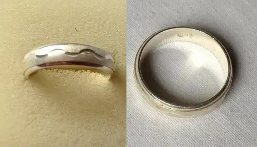 Moderner Damen Ring 925er Silber mit Wellenmuster (119677)