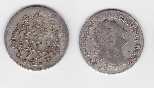 1/6 Taler Silber Münze Preussen Friedrich II 1764 A (117296)