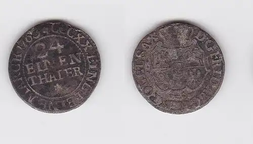 1/24 Taler Silber Münze Sachsen 1763 FWoF (123270)