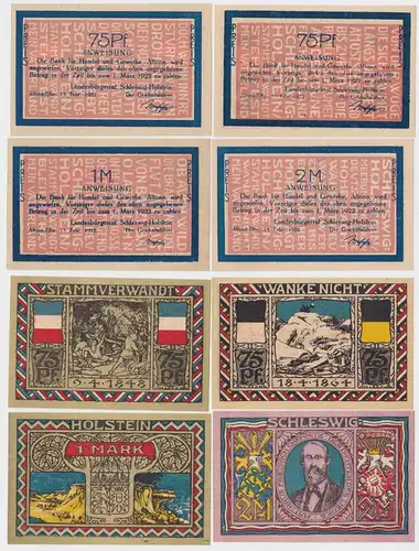 4 Banknoten Notgeld Landesbürgerrat Altona 15.2.1922 (122775)