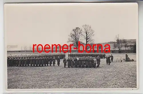 75442 Foto Ak Soldaten der Luftwaffe beim Appell im 2.Weltkrieg