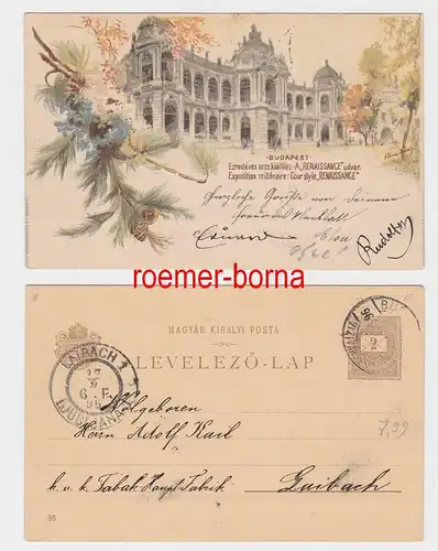 82696 Ganzsachen Postkarte Budapest Exposition Millénaire "Renaissance" 1896
