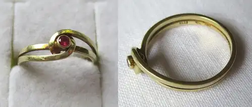 Eleganter Damen Ring aus 585er Gold mit rosarotem Edelstein (123041)