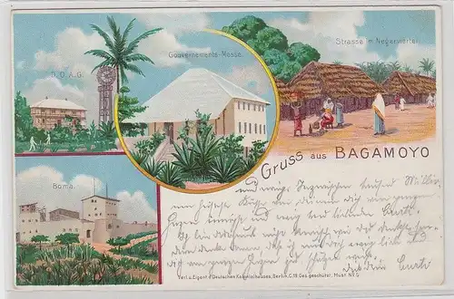 87839 AK Gruss aus Bagamoyo - Gouvernements-Messe, Boma, Sraßenansicht