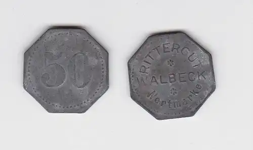 50 Pfennig Zink Wertmarke Rittergut Walbeck um 1920 (119091)
