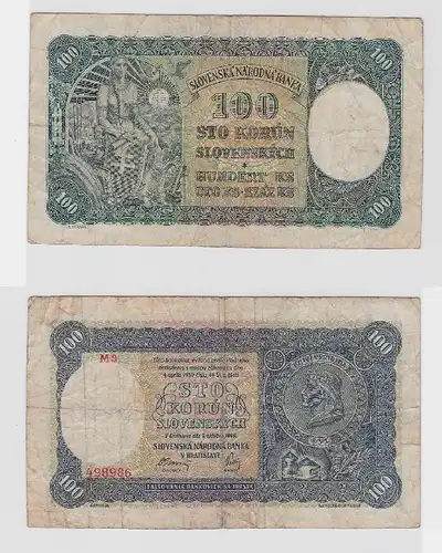 100 Kronen Banknote Slowakei 7.Oktober 1940 (118352)