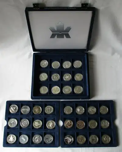 Sammlung Die offiziellen Silber Gedenkmünzen Kanadas 36 Stück mit Box (120912)