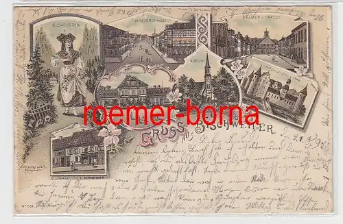 82231 Ak Lithographie Gruss aus Bischweiler im Elsass 1897