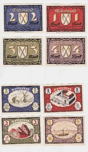 Komplette Serie mit 4 Notgeld Banknoten Wittmund 1922 (119252)