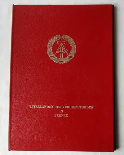 DDR Urkunde Vaterländischer Verdienstorden in Bronze Honecker 1983 (135163)