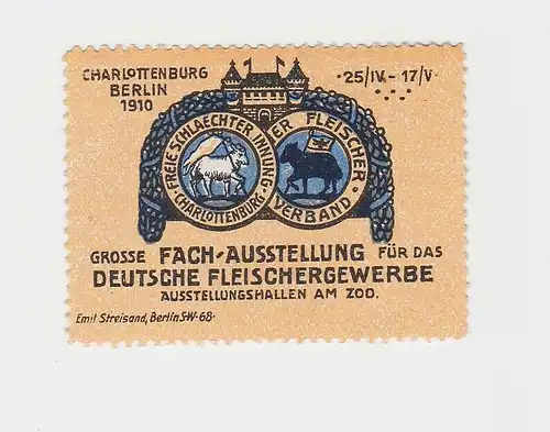 Vignette Fach-Ausstellung für das deutsche Fleischergewerbe Berlin 1910 (91889)