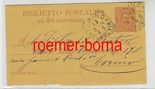 82426 Ganzsachen Postkarte Torino Italien 1891