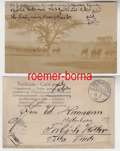 38111 Foto Ak Deutsch-Südwestafrika Schutztruppe mit Stempel Keetmanshoop 1905