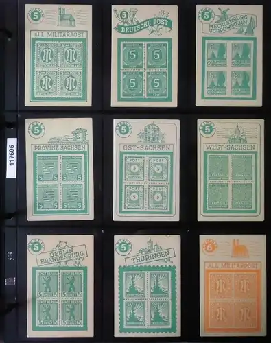 Altes Quartett Kartenspiel "Briefmarken SBZ" 32 Blatt (117605)