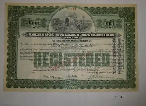 1000 Dollar Aktie Lehigh Valley Railroad State of Pennsylvania Jan 1931 (127652)