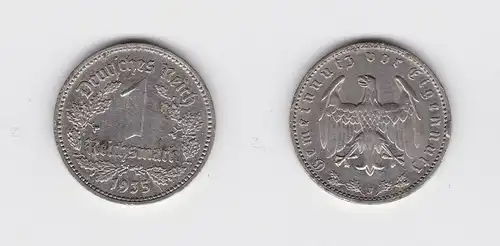 1 Mark Nickel Münze 3.Reich 1935 J, Jäger 354 (131094)