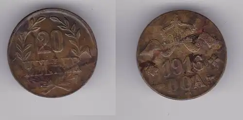 20 Heller Messing Münze Deutsch Ostafrika DOA 1916 J.724 b  (119831)