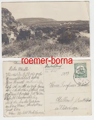 81918 Ak Deutsch-Südwestafrika Farm Osombahe Okahandia mit Stempel Waldau 1914