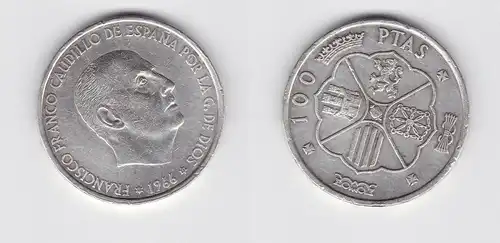 100 Pesetas Silber Münze Spanien 1966 (133440)