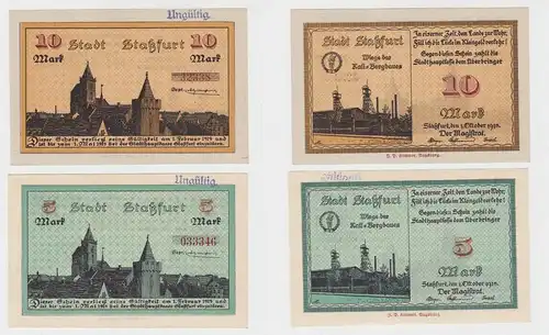 5 und 10 Mark Banknoten Notgeld Stadt Staßfurt 1.10.1918 (121926)
