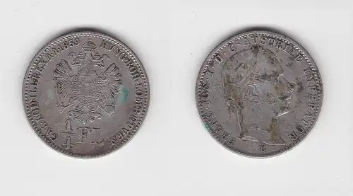 1/4 Florin / Gulden Silber Münze Österreich 1859 B Joseph I. (128274)