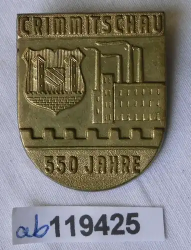 Altes DDR Blech Abzeichen 550 Jahre Crimmitschau (119425)